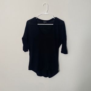 Super cute black quarter length sleeve top!